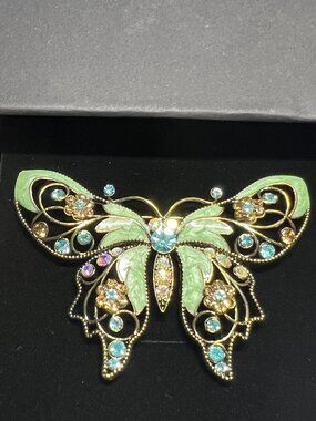 LARGE Ultra cool groovy 1960s butterfly costume jewelry pendan